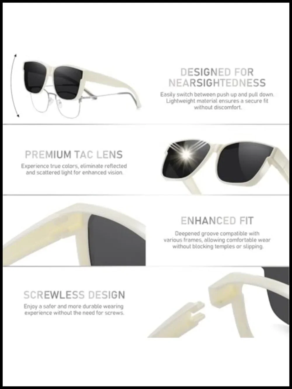 Polarized Fit Over Sunglasses UV400 Protection Square Shades Driving